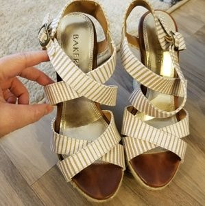 Bakers Strappy Wedge Shoes Size 7